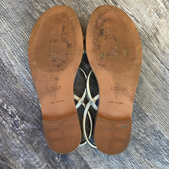 J.Crew Gold Sandals 7 - Picture 2 of 2